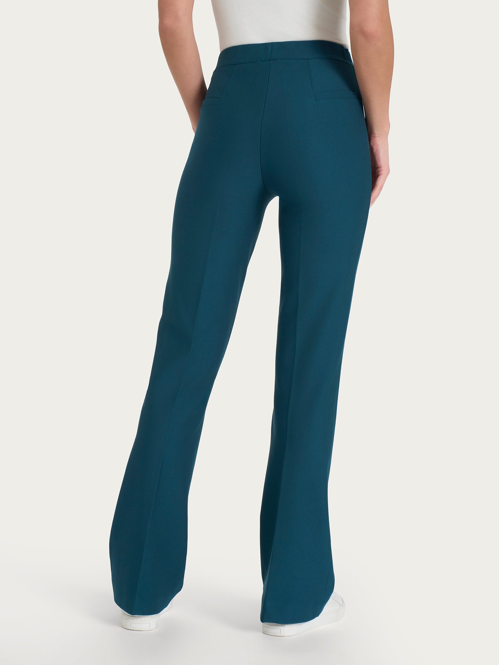 Ragno Compact flare pantalone blu Reflecting Pond vita elasticizzata