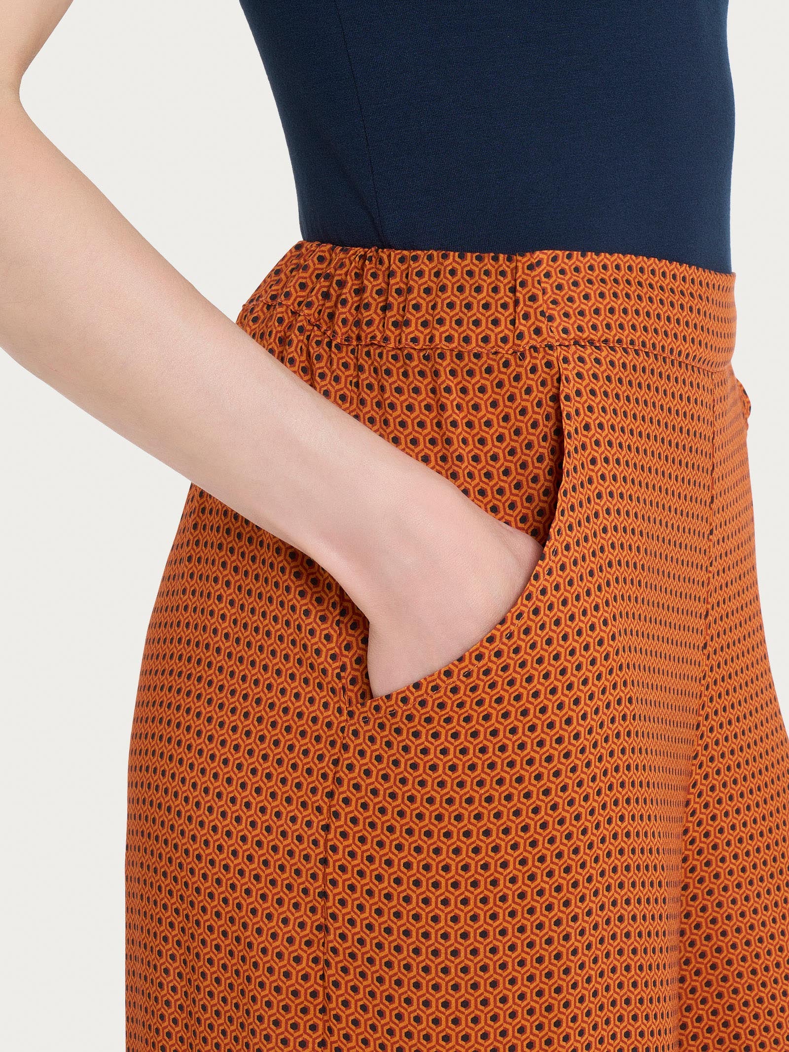 Ragno EcoSeta pantalone palazzo donna Red Ochre viscosa