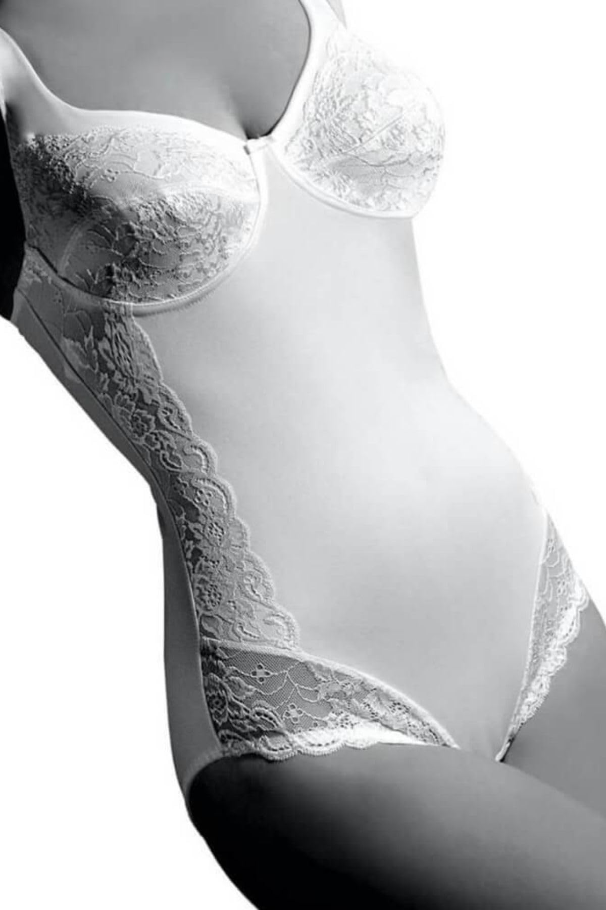 Lady C Modellante Coppe Foderate Cotone Body Contenitivo Pizzo
