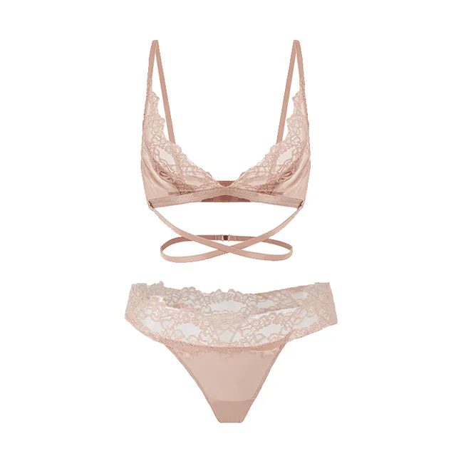 Maria Grazia Severi Lace & Silk Strappy completino rosa pizzo e seta