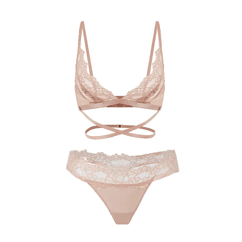 Maria Grazia Severi Lace & Silk Strappy completino rosa pizzo e seta