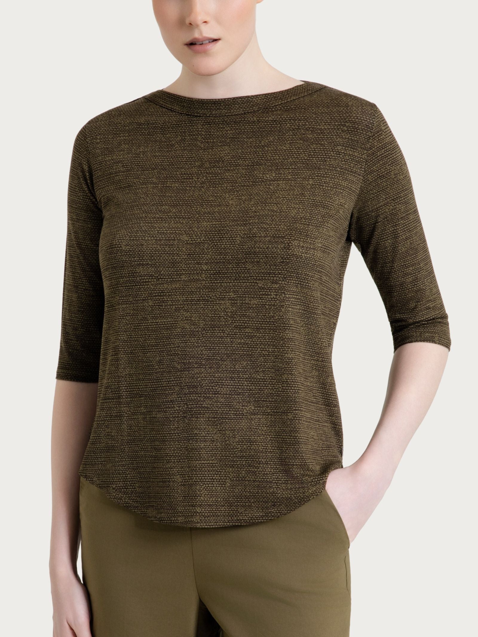 Ragno Viscosa Summer Maglietta Barchetta Military Olive Viscosa