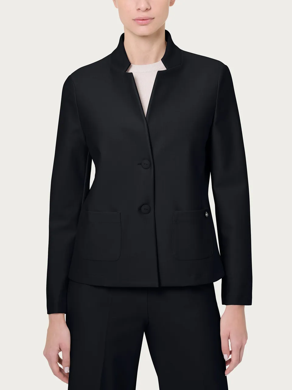 Ragno Compact blazer corto regular nero ingualcibile