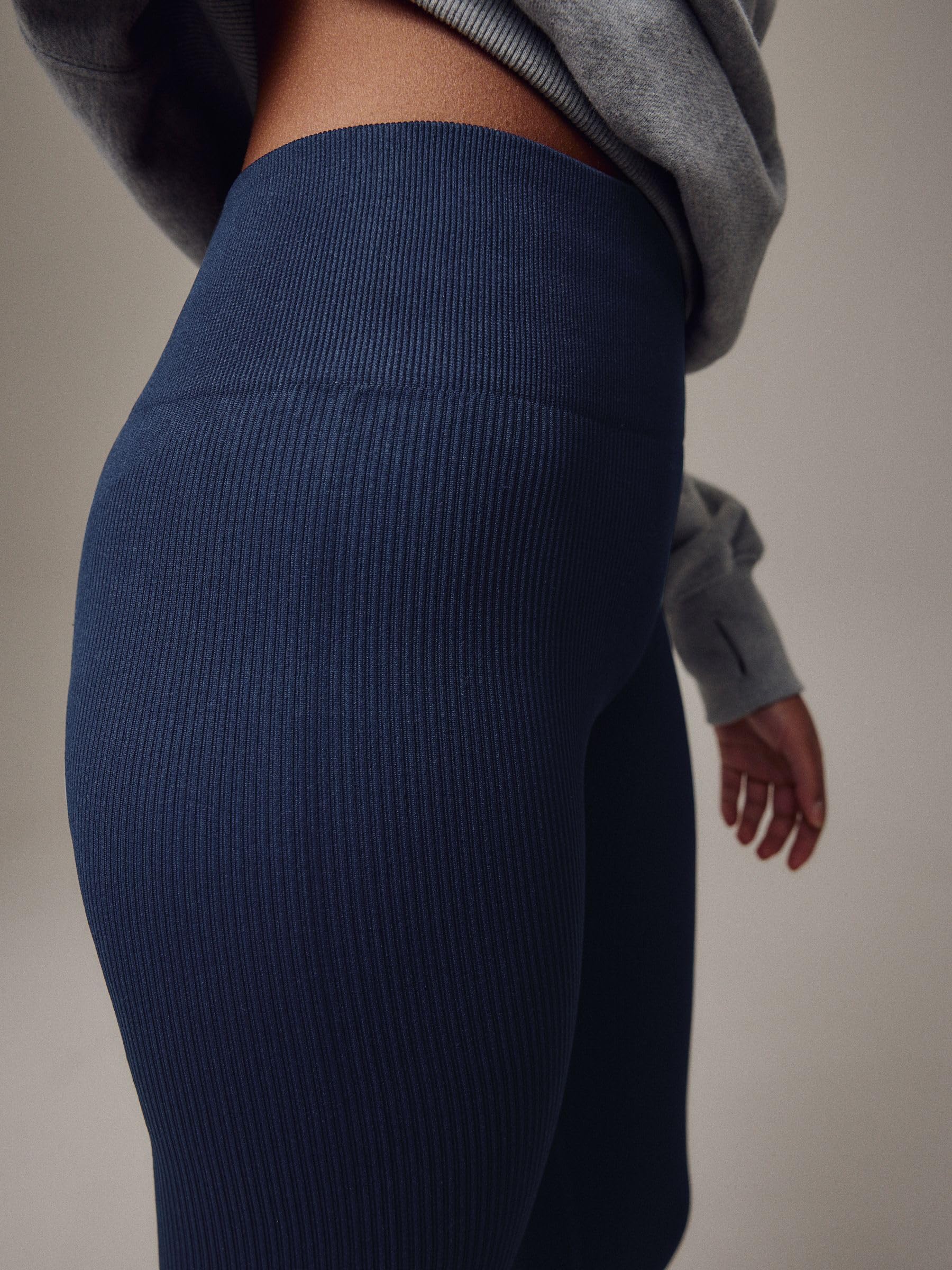 Next leggings donna coste vita alta blu senza cuciture