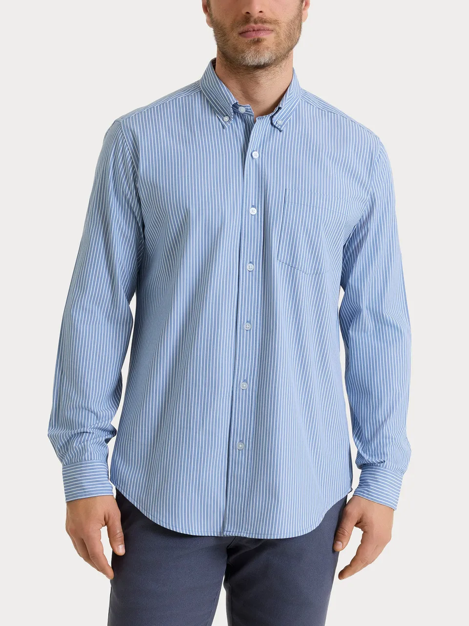 Ragno Oxford Button Down Camicia Azzurra Cotone