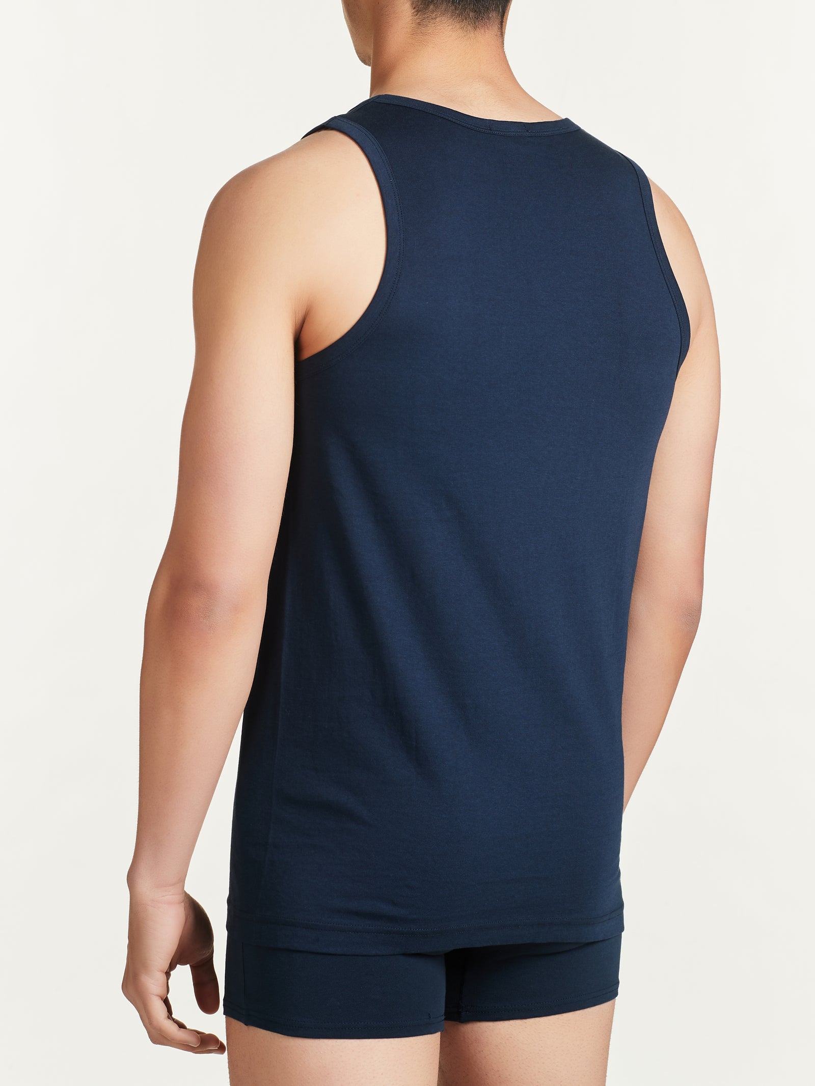 Ragno 100% Cotton Spalla Larga Girocollo canottiera bleu bipack