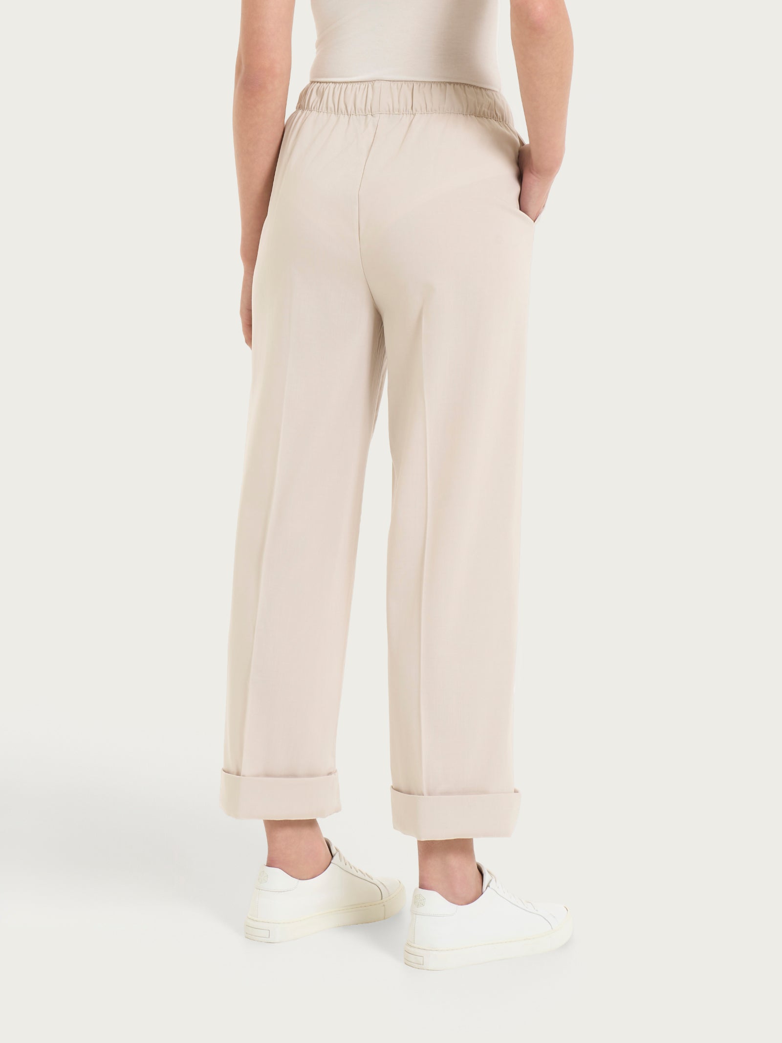 Ragno Super Natural pantalone ampio con tasche Champignon