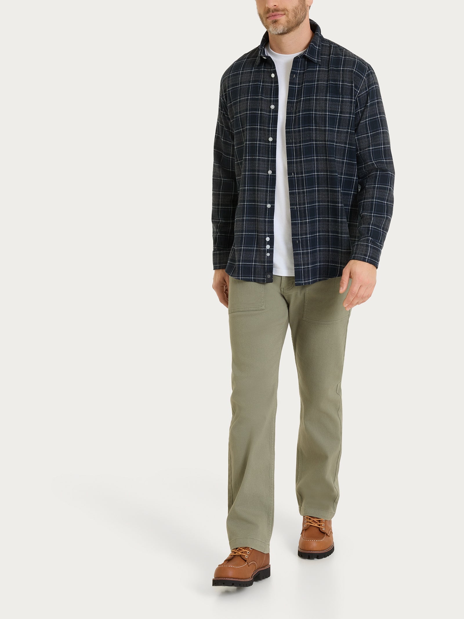 Ragno Cotton Flannel Camicia Uomo Tartan Blu Cotone