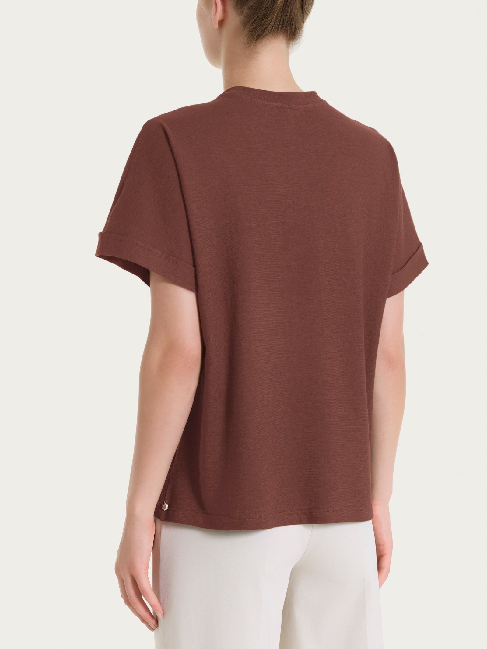 Ragno Slub Jersey maglietta Cappuccino puro cotone