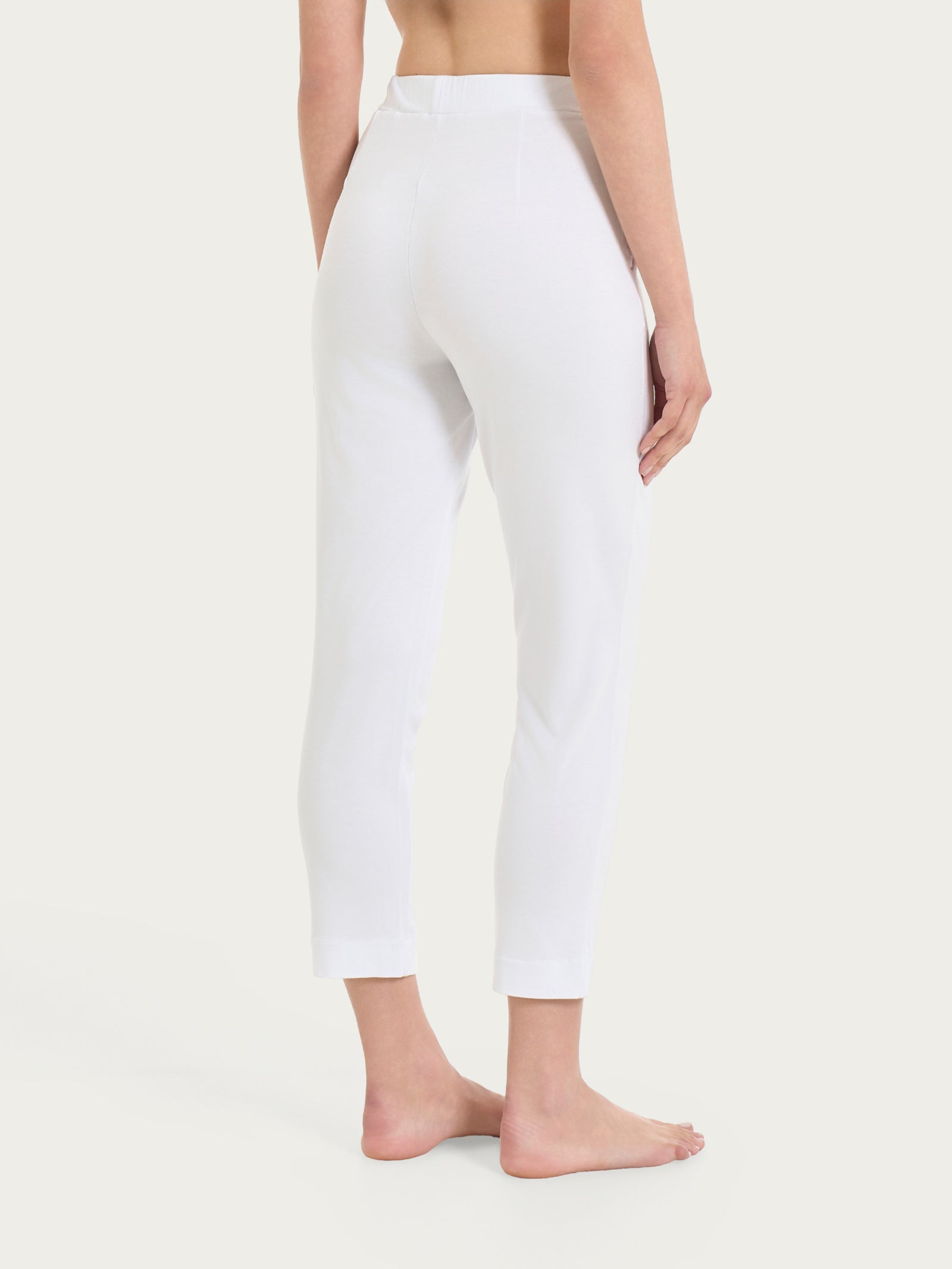 Ragno Viscosa Summer Pantalone Capri Bianco con tasche