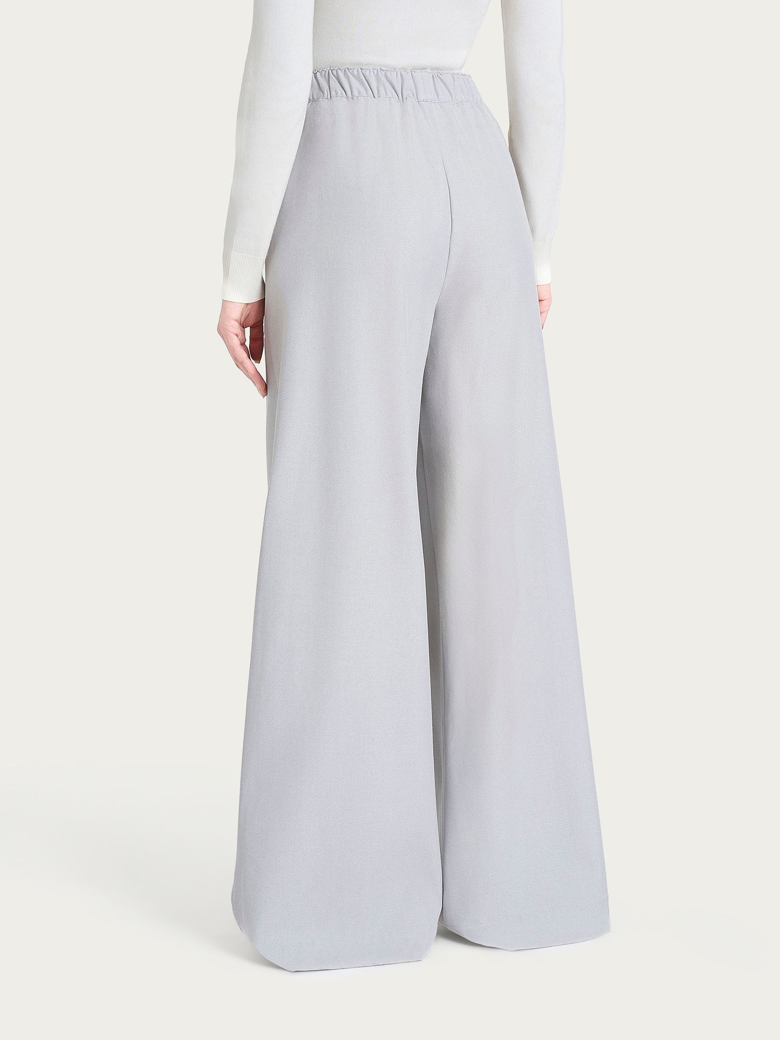 Ragno Flannel Twill pantalone palazzo Ghiaia Mel