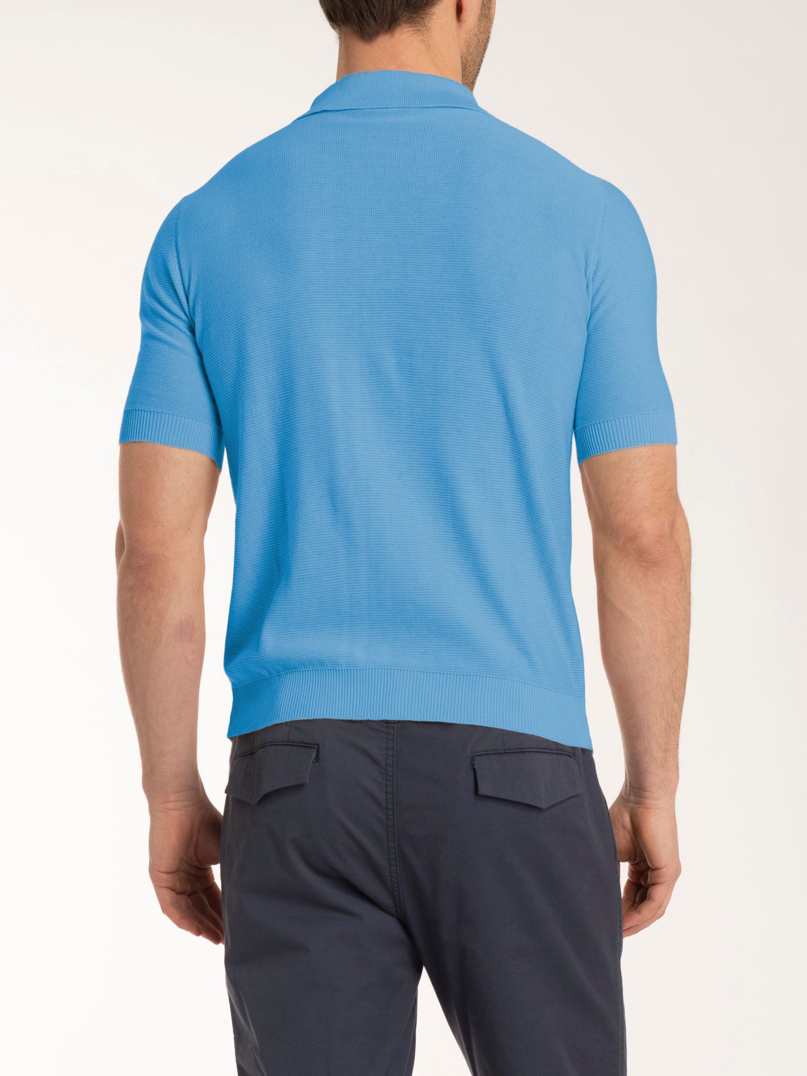 Ragno Puro Cotone polo punto links Azure Blue cotone