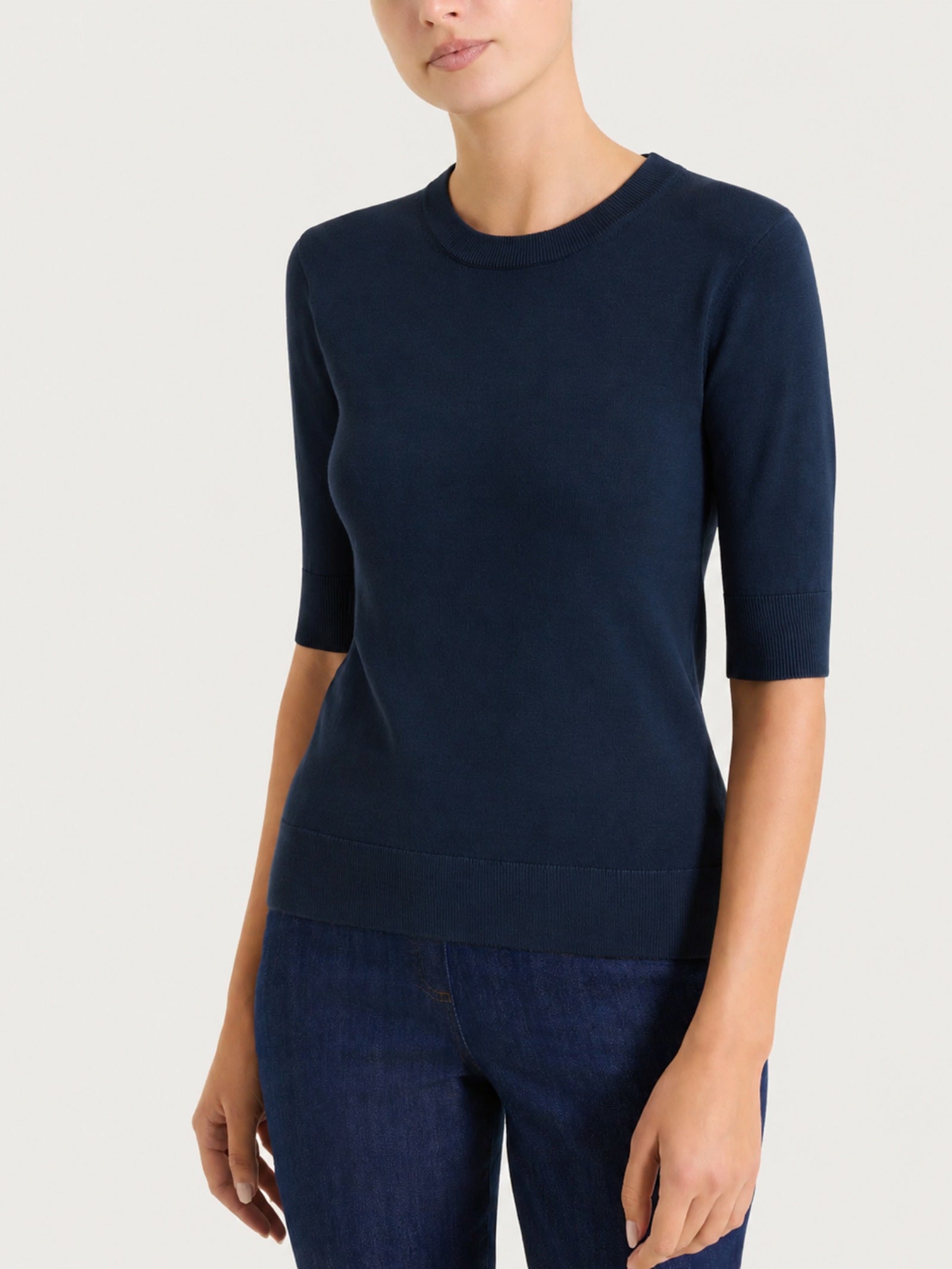 Ragno Four Seasons maglia girocollo manica corta blu Bleu