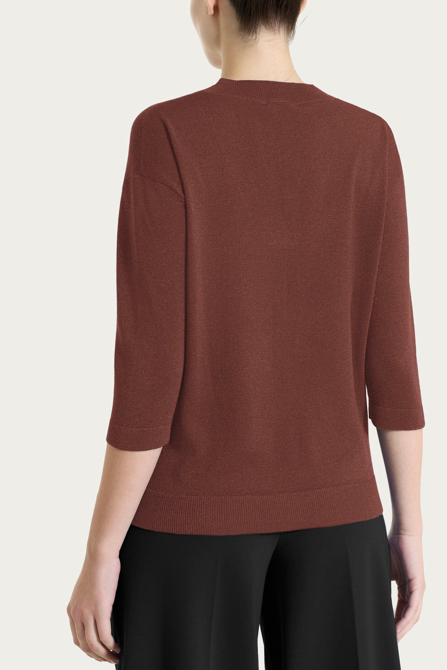 Ragno Summertime Lurex Maglia Scollo a V Cappuccino
