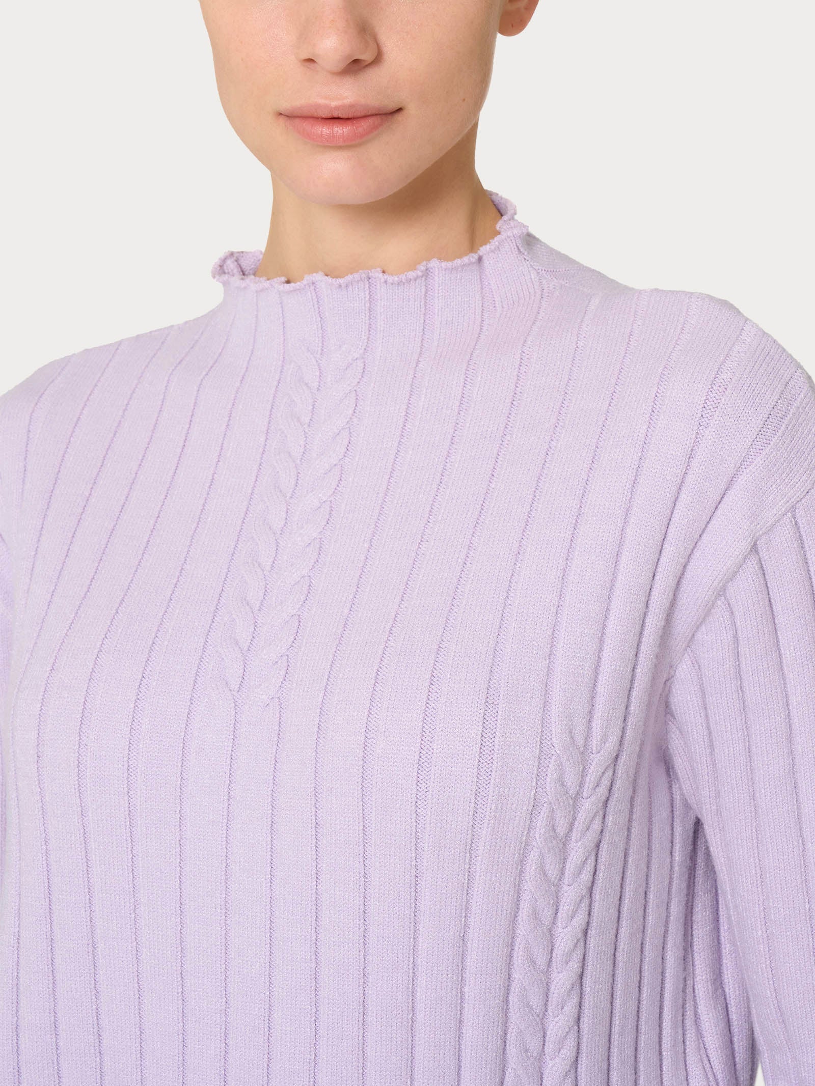 Ragno maglia lupetto knit rib super soft orchid petal