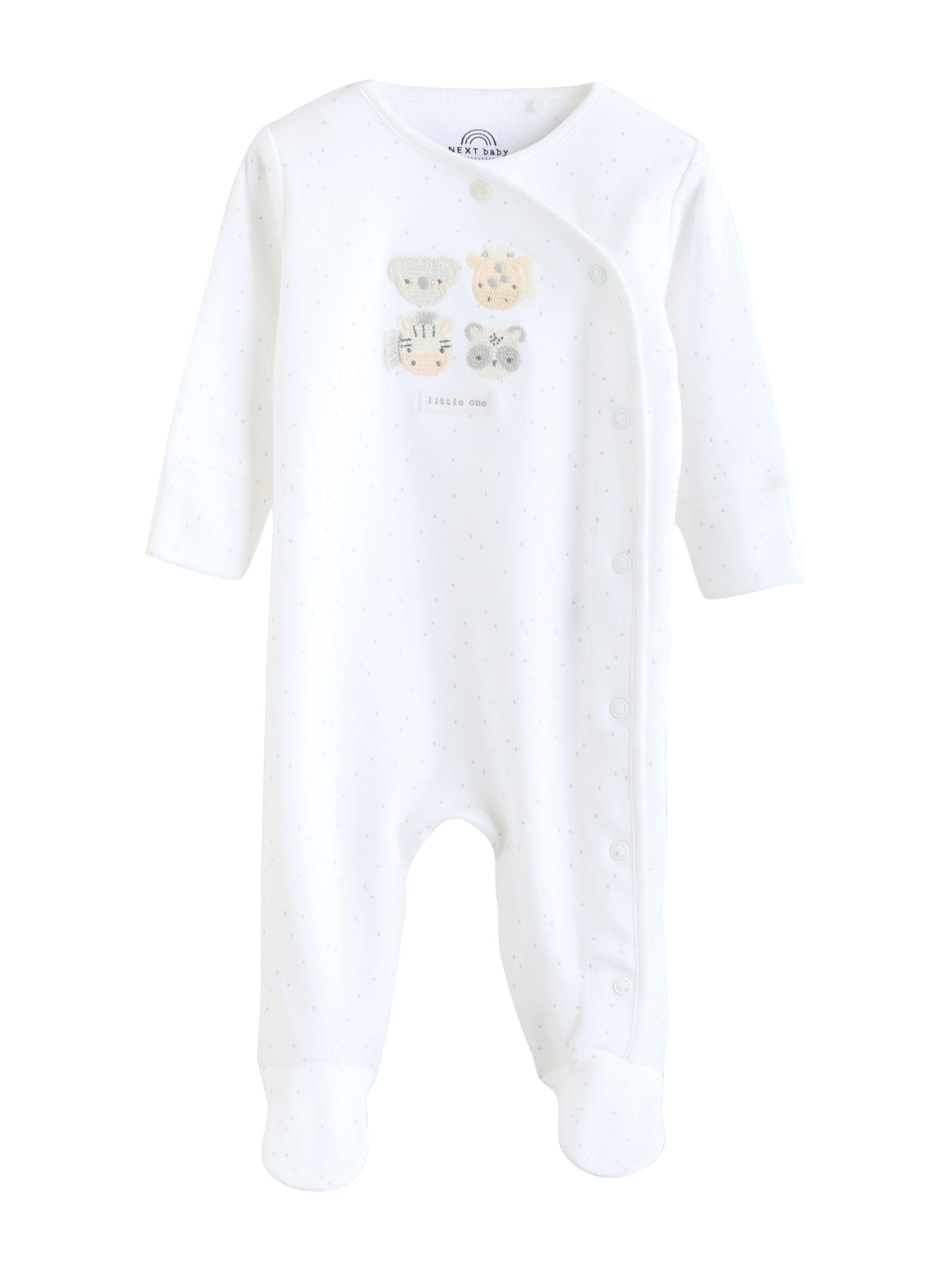 Next White Safari tutina bebè 3 pezzi 9-12 mesi cotone