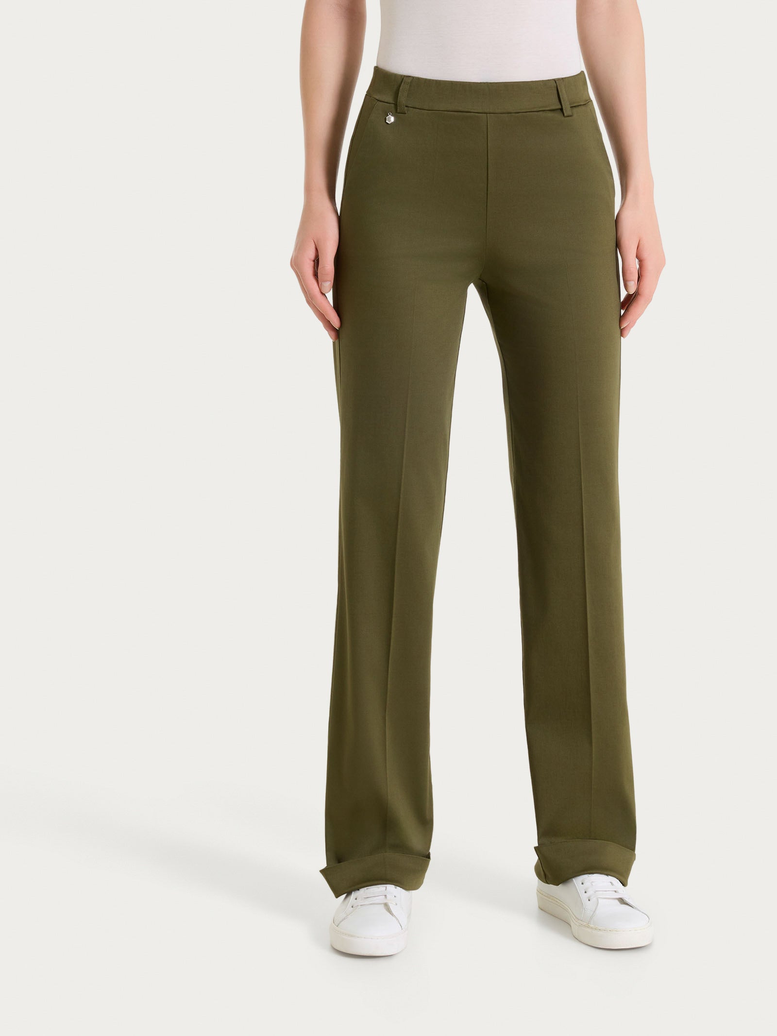 Ragno Satin Power Pantalone Dritto pantalone dark olive cotone