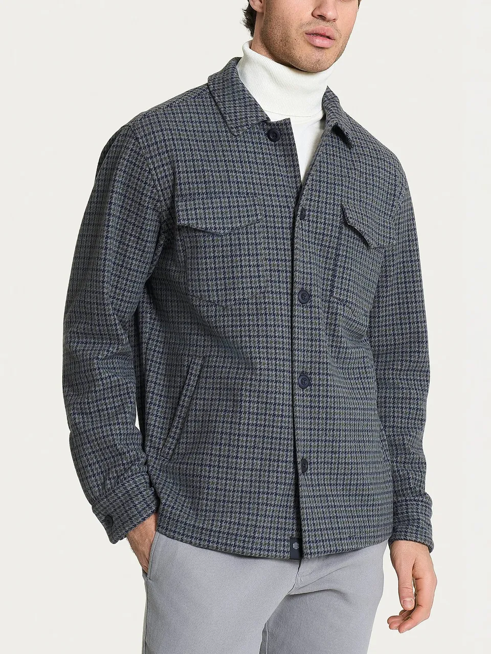 Ragno Jacquard Shacket Kombu Green Misto Cotone