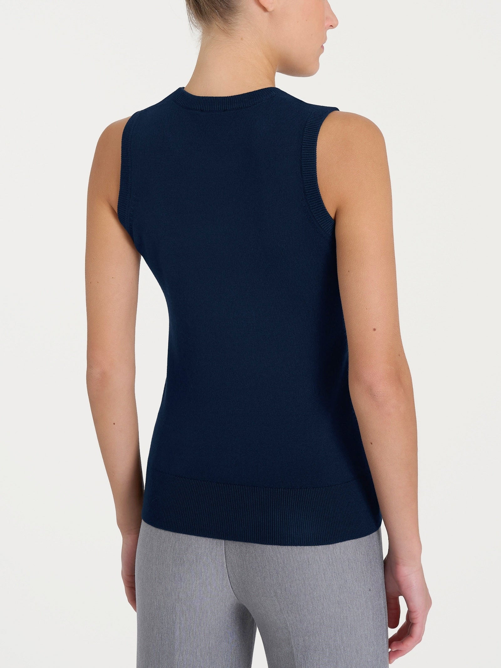 Ragno Four Seasons Maglia Smanicata Viscosa Bleu