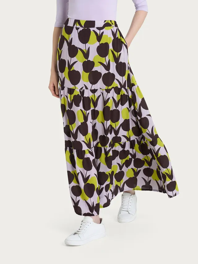 Ragno Ecoseta gonna lunga tulipani Grenoble Green