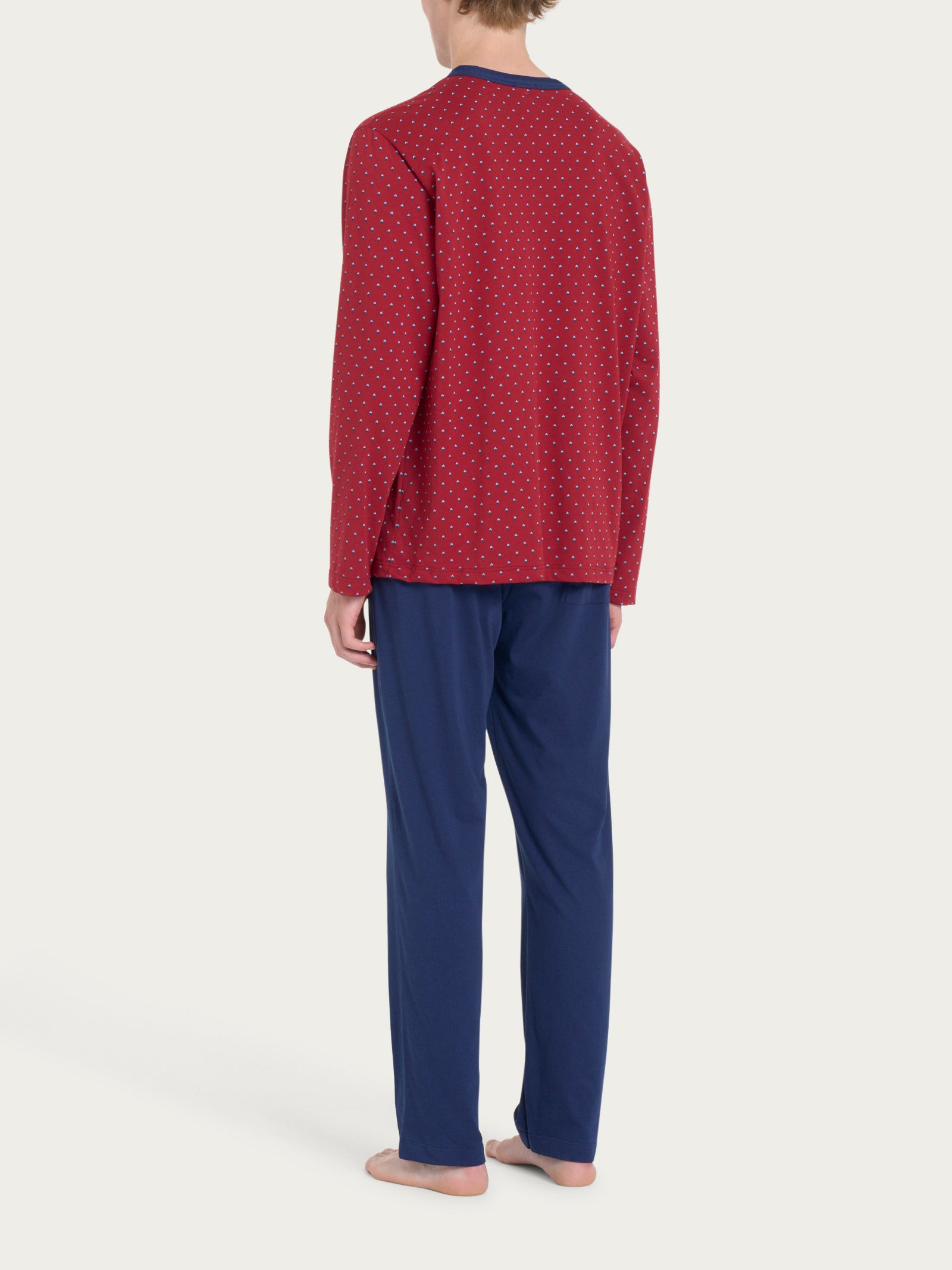 Ragno Jersey Cotone Pigiama Lungo Aperto Rosso Biking