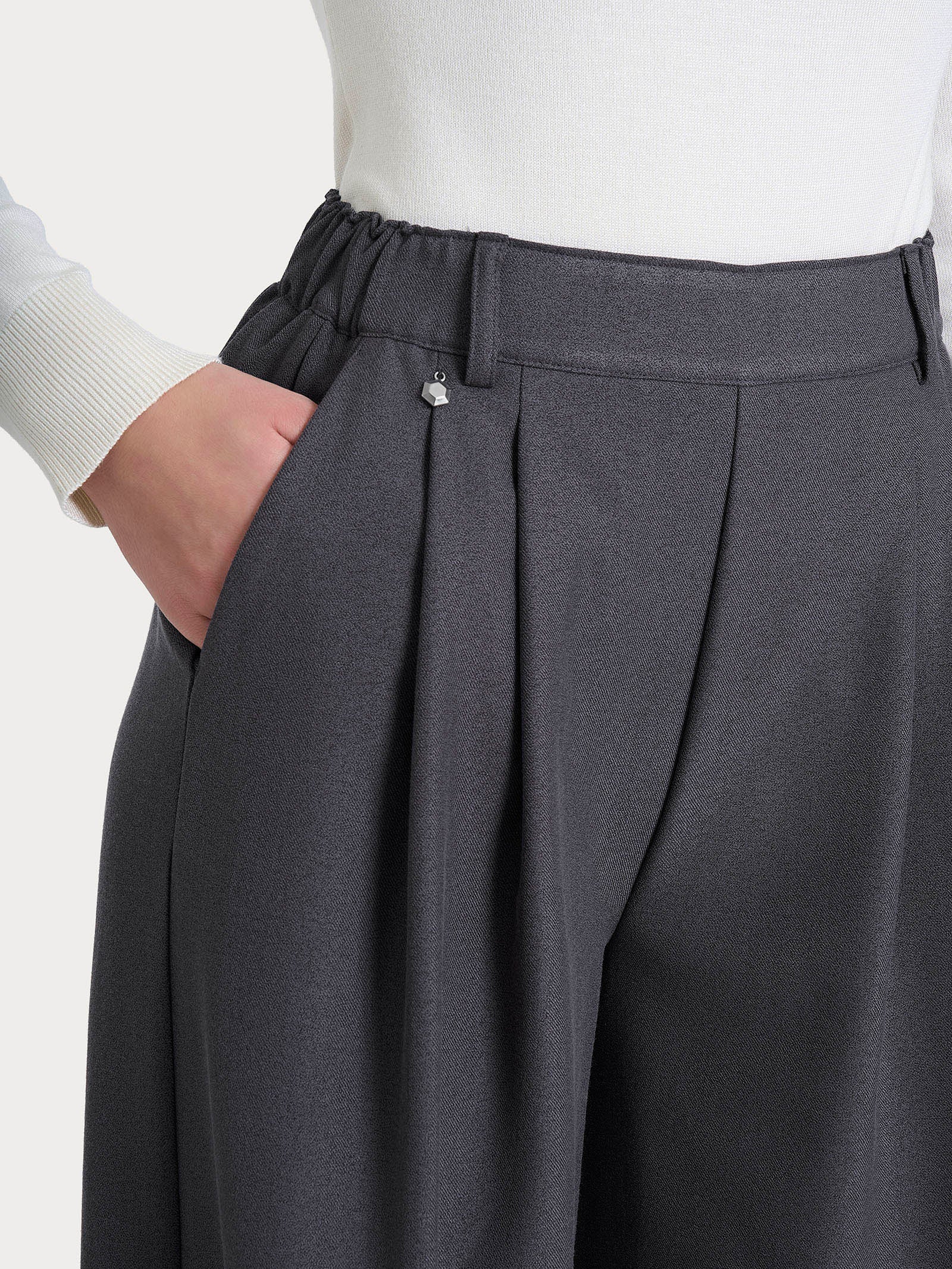 Ragno Gem pantalone palazzo flannel Ardesia Mel.