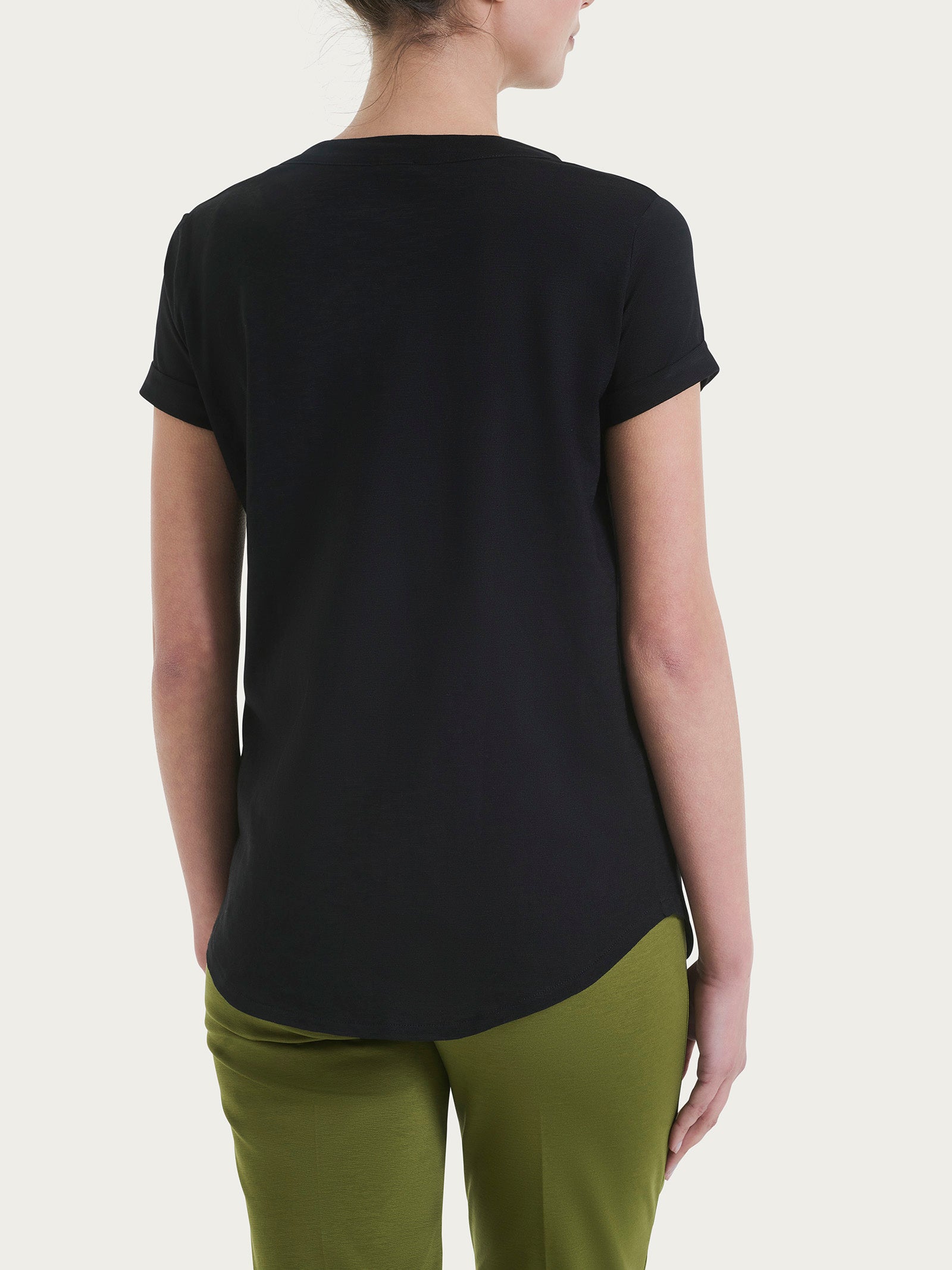 Ragno Jersey Cotone t-shirt girocollo Nero cotone