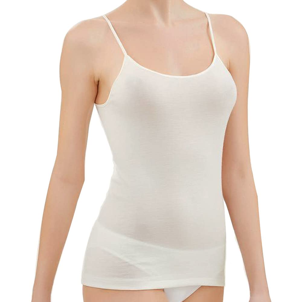 Lady C Manufat top donna lana seta spallina stretta