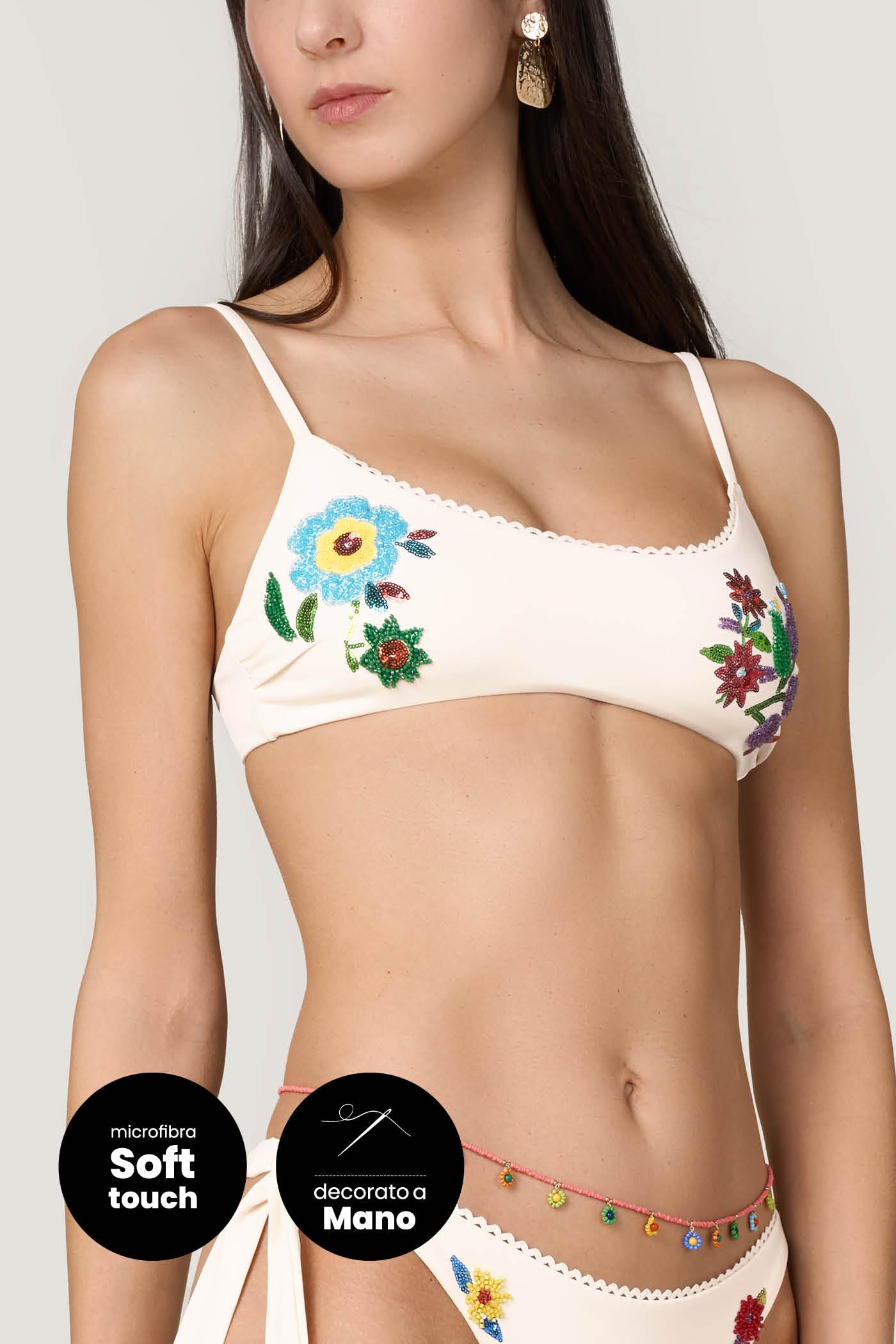 Goldenpoint Encanto top bikini donna microfibra tinta unita