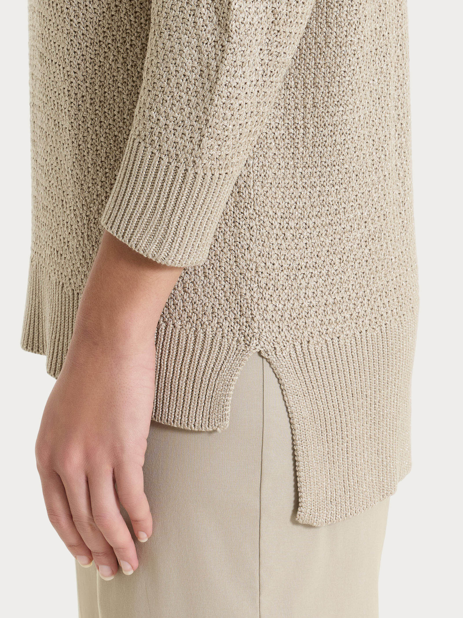 Ragno Four Seasons Maglia Scollo V Lurex Crockery viscosa