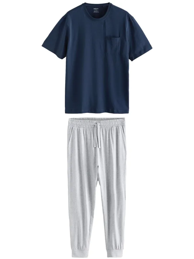 Next pigiama jersey risvolti cotone uomo 2 pezzi