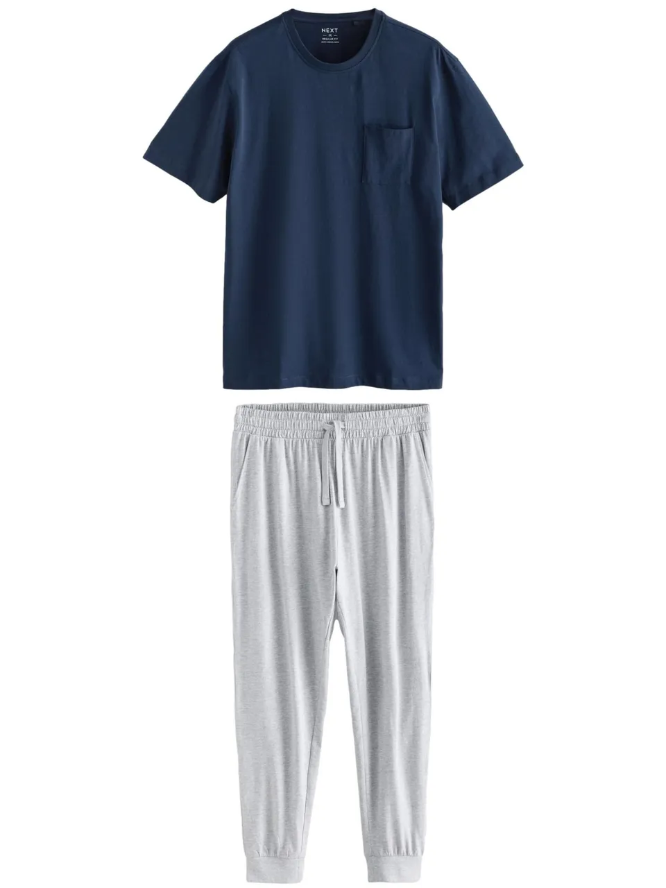 Next pigiama jersey risvolti cotone uomo 2 pezzi