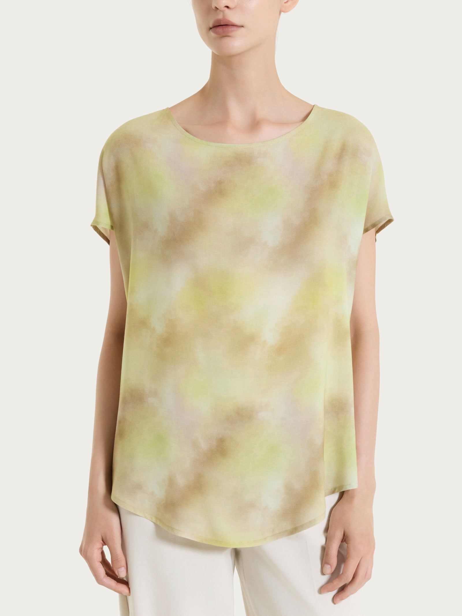Ragno EcoSeta blusa manica corta khaki