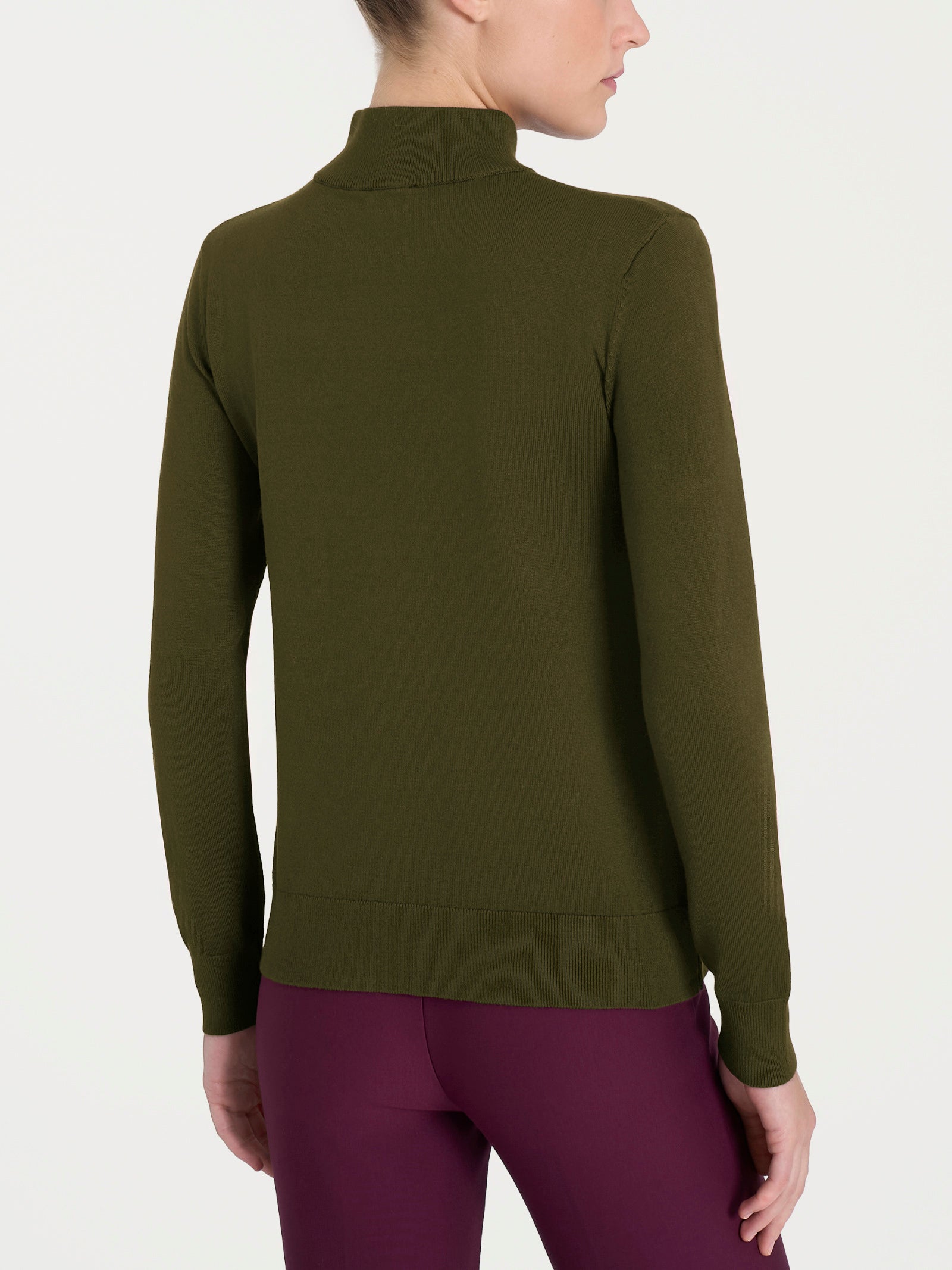 Ragno Four Seasons Lupetto maglia Dark Olive collo alto viscosa