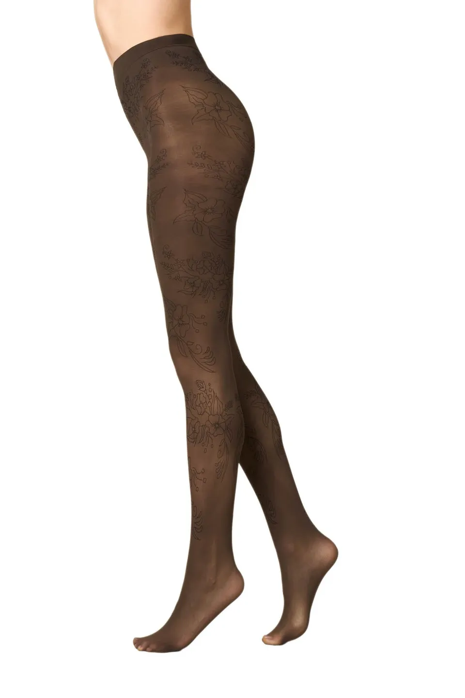 Goldenpoint Disegno Floreale collant donna con tassello