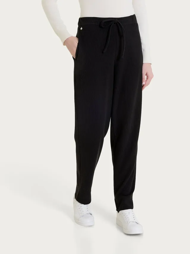 Ragno Compact Pantalone Jogger Nero con Tasche Elasticizzato