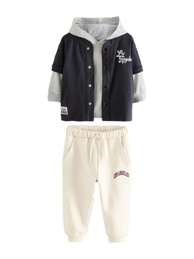 Next Ragazzo completo felpa jogging tuta 3 pezzi cotone 92-98