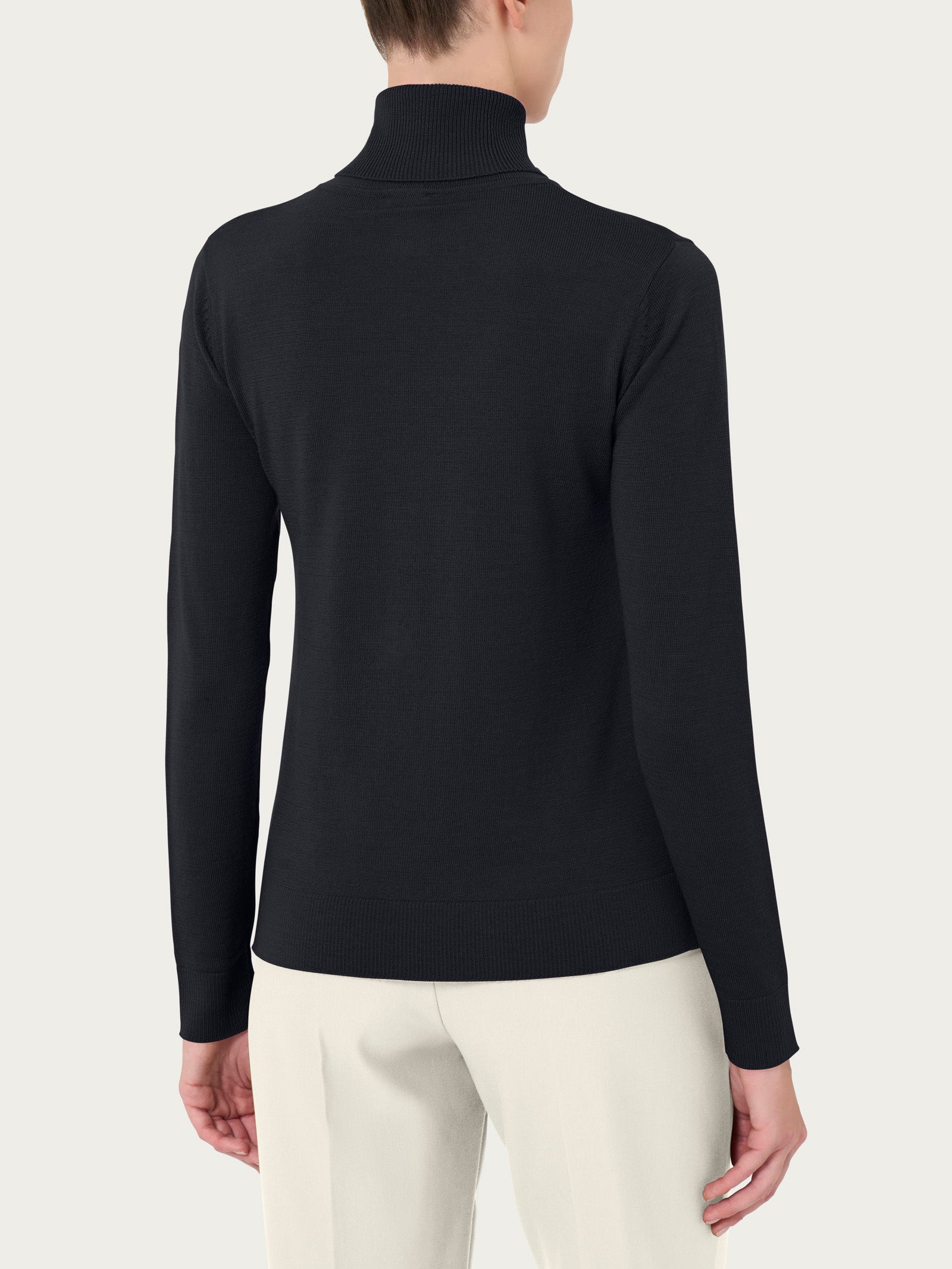 Ragno Merino Soft dolcevita lana collo roulè Nero