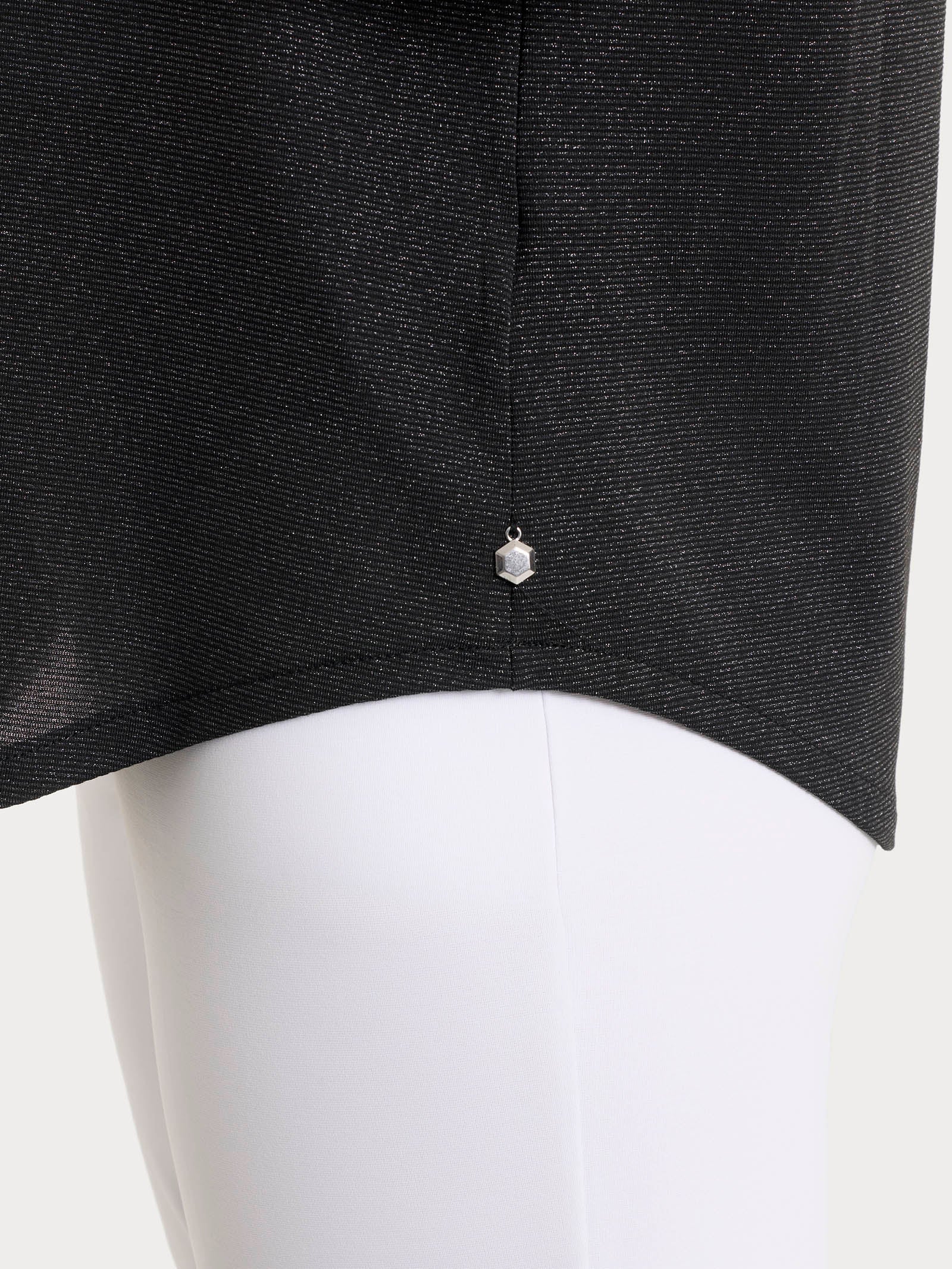 Ragno Summer Light Maglietta Kimono Nero Righe misto viscosa
