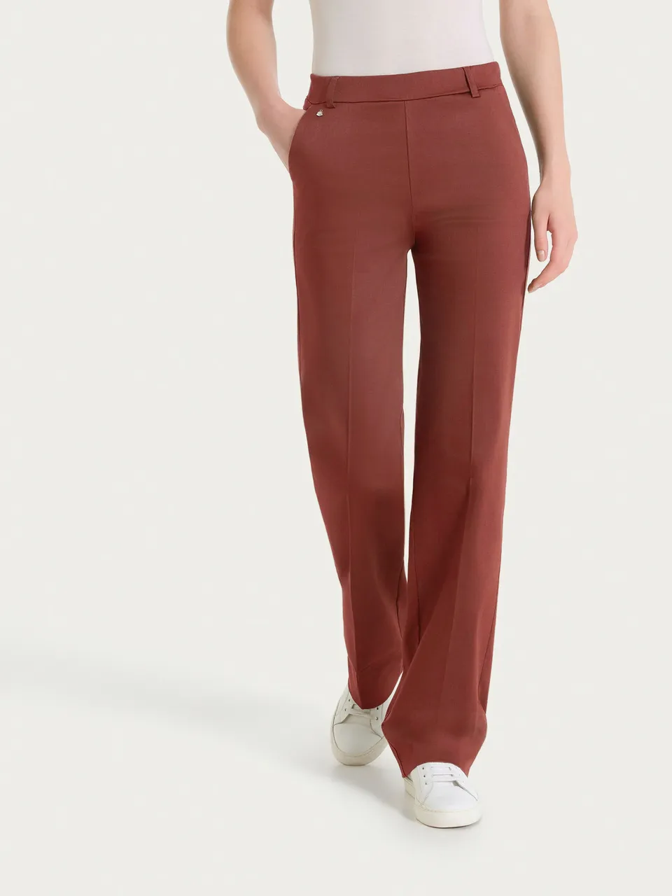 Ragno Satin Power pantalone dritto Mahogany