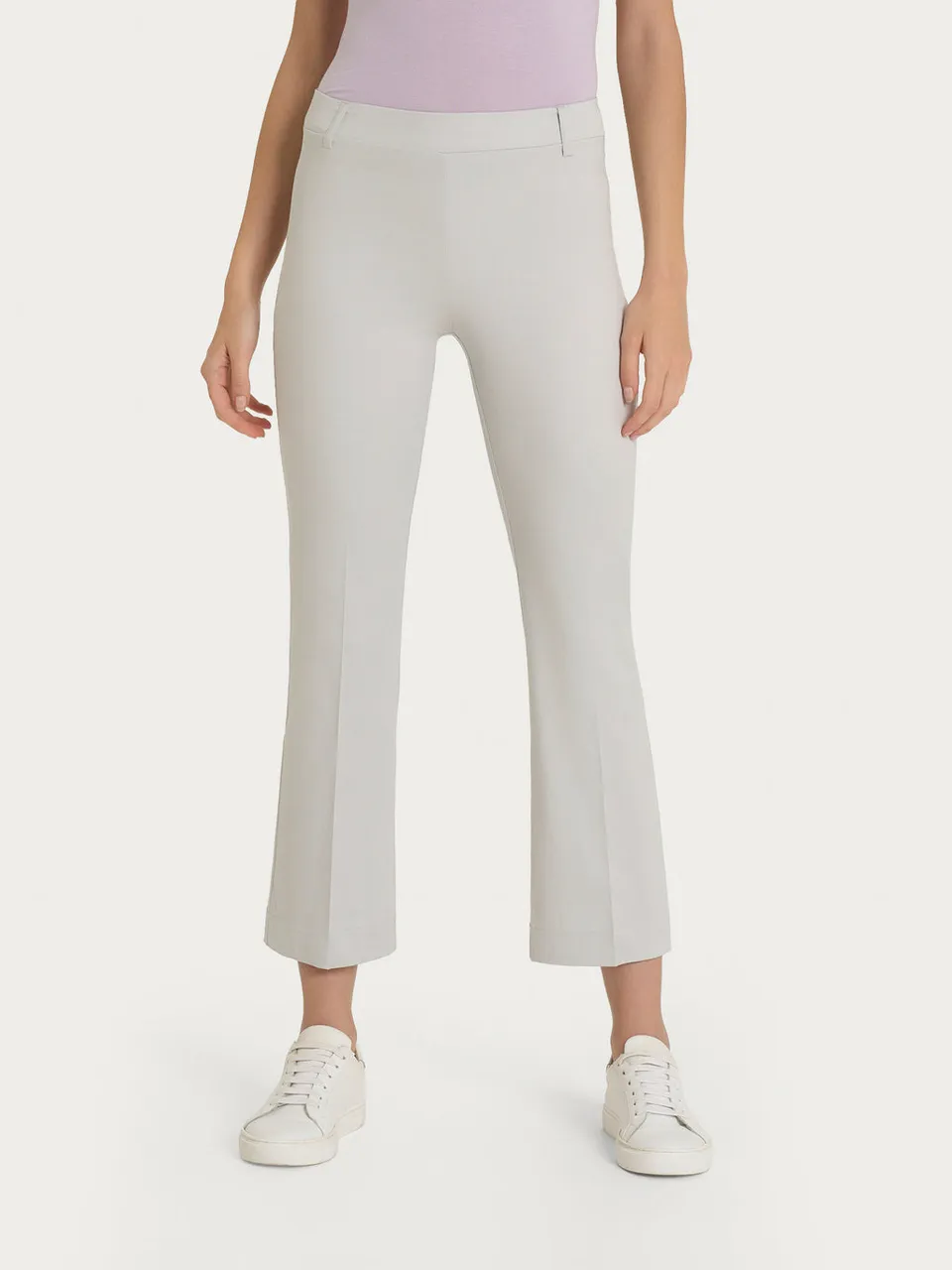 Ragno Satin Power pantaloni flare cropped Dawn Blue elasticizzati