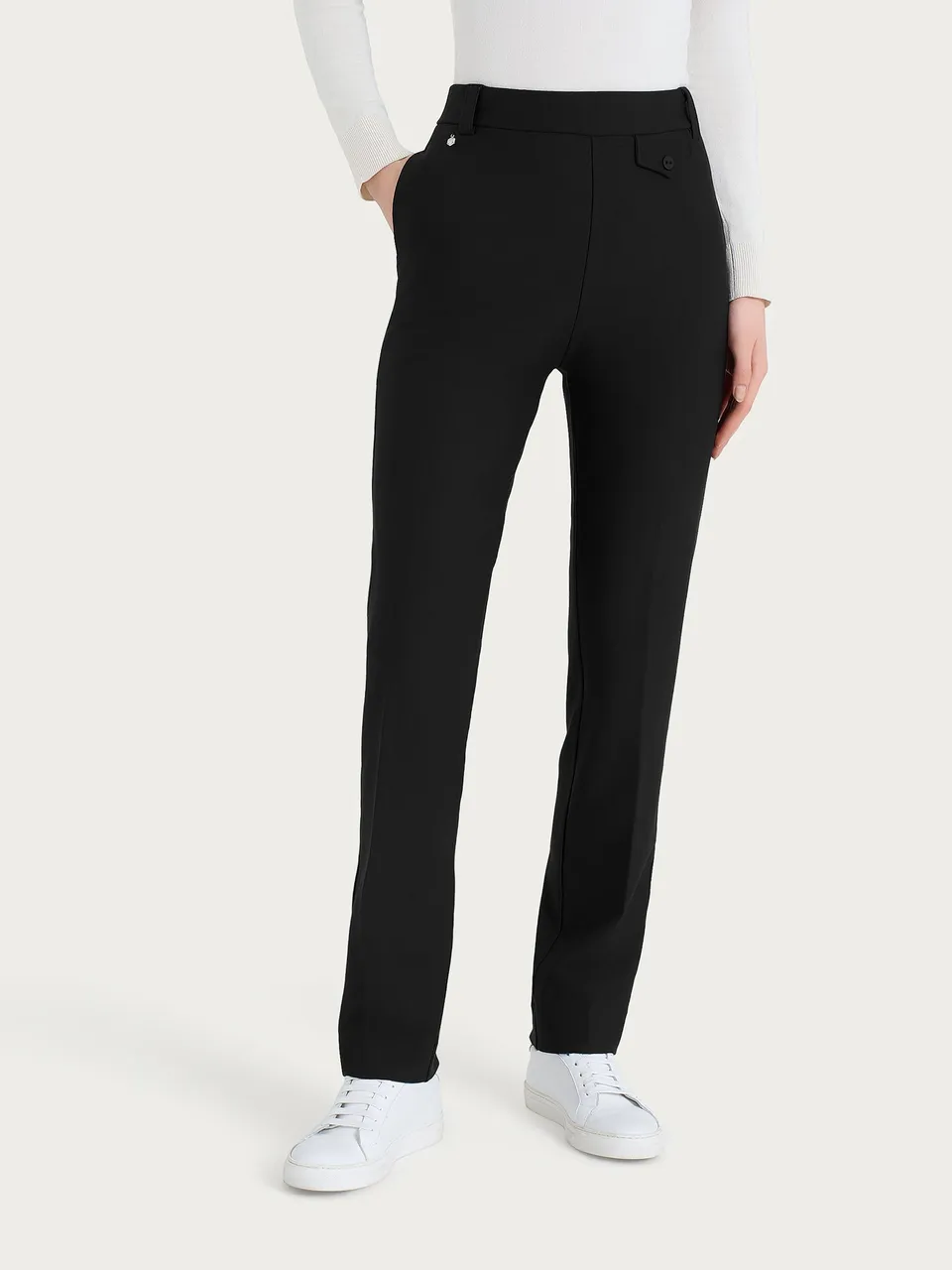 Ragno Compact The Straight Leg pantalone nero