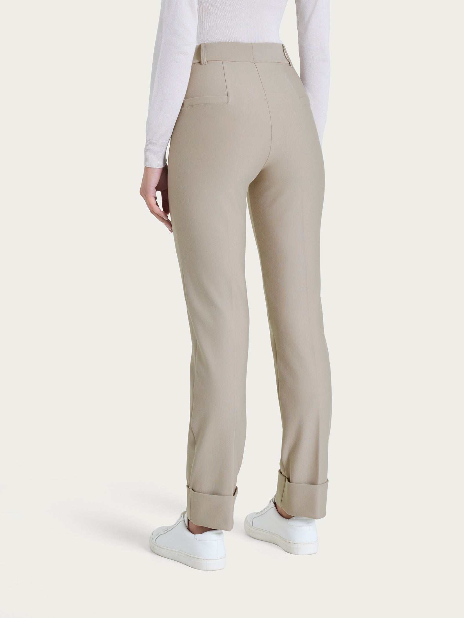 Ragno Compact The Straight Leg Pantalone Donna Grigio String Slim