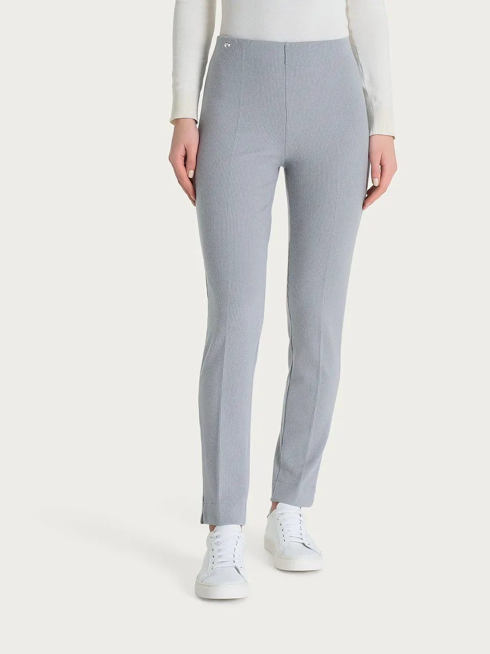 Ragno Velvet Pantalone Sigaretta con Spacchetti Ultimate Gray
