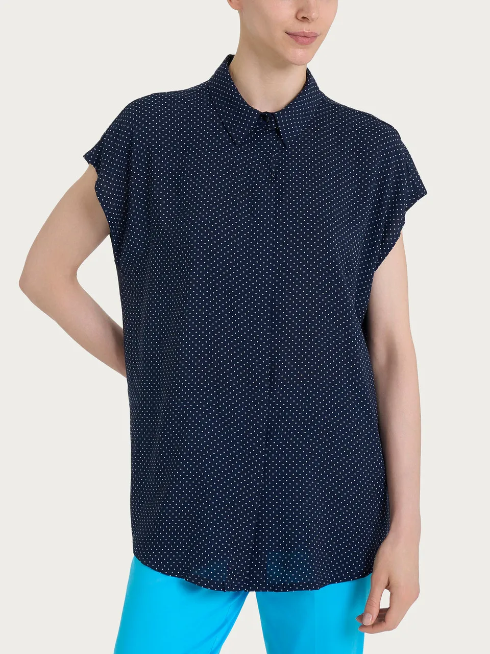 Ragno Ecoseta Dots and Kimono camicia Fantasia Bleu pois
