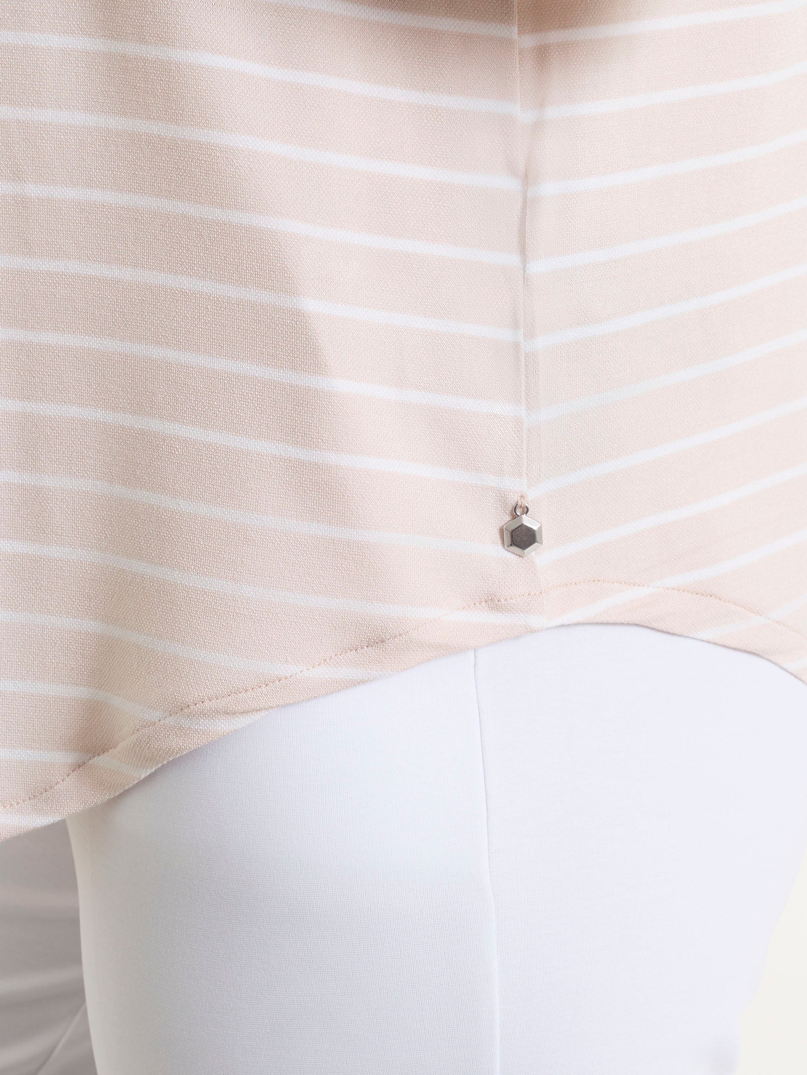 Ragno Summer Light Piquet Maglietta Righe Almond Peach