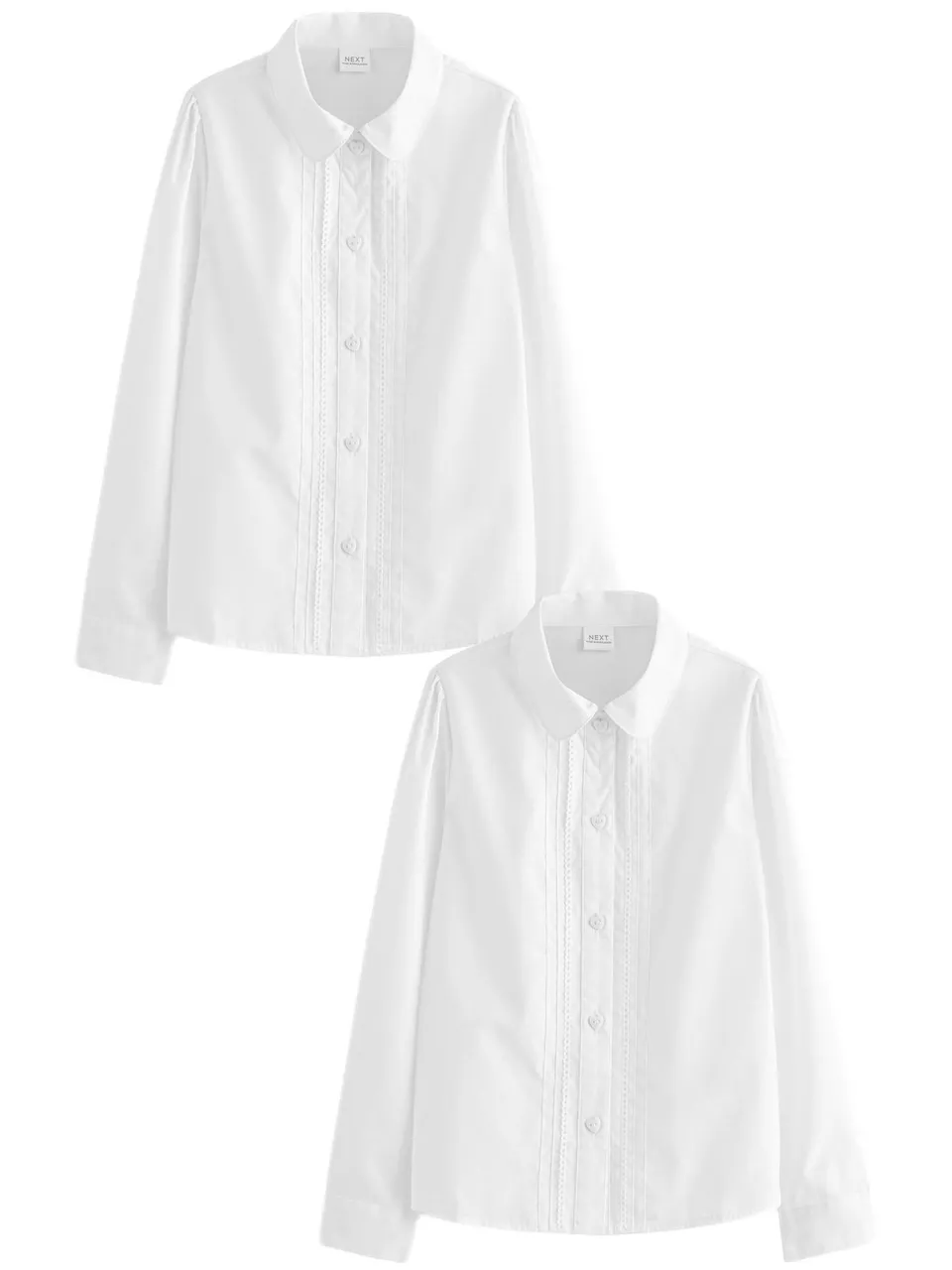 Next bluse scuola manica lunga pizzo taglia 110 confezione da 2