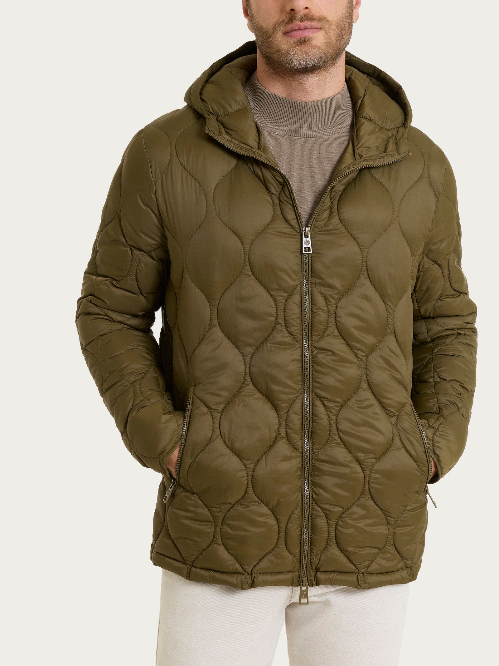 Ragno Onion Quilt piumino cappuccio uomo Dark Olive