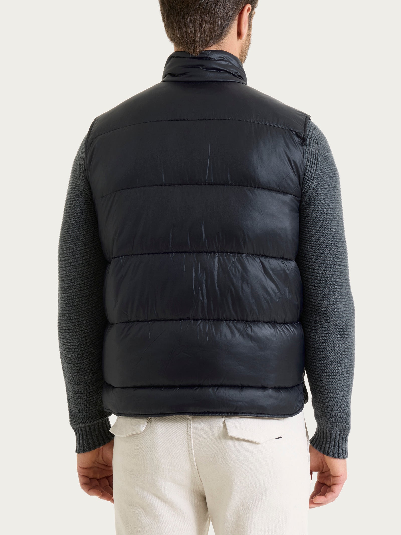 Ragno Vegan Down Piumino Smanicato Nero Uomo Collo Alto