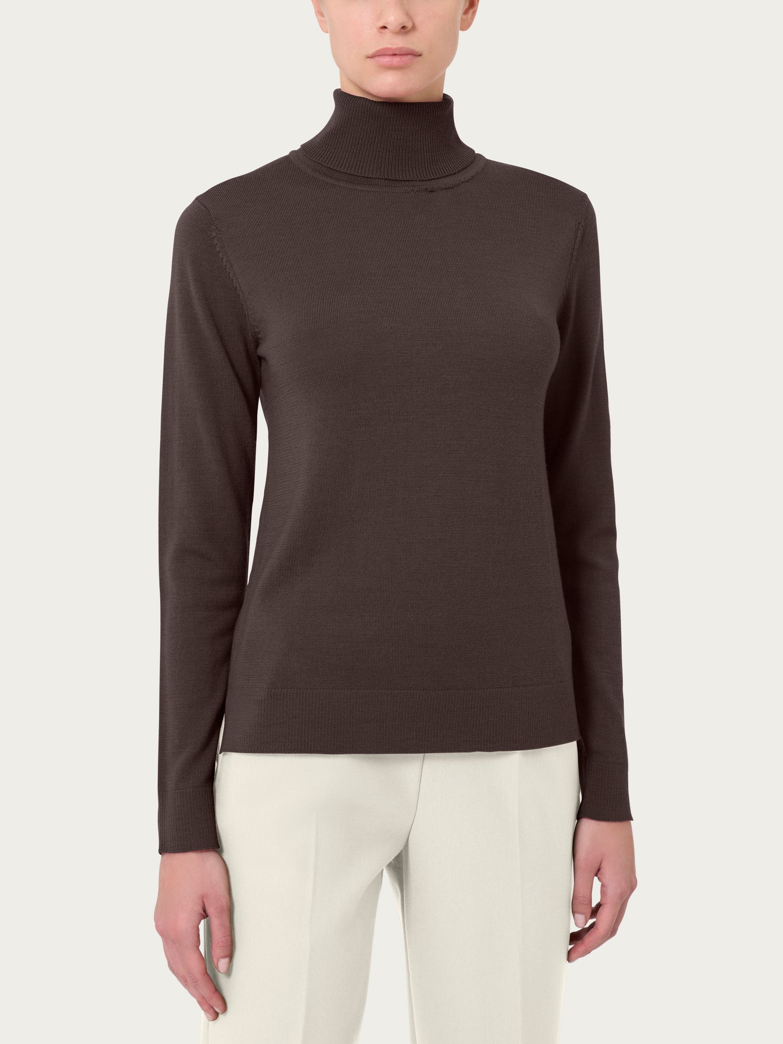 Ragno Merino Soft Dolcevita maglia lana chocolate torte